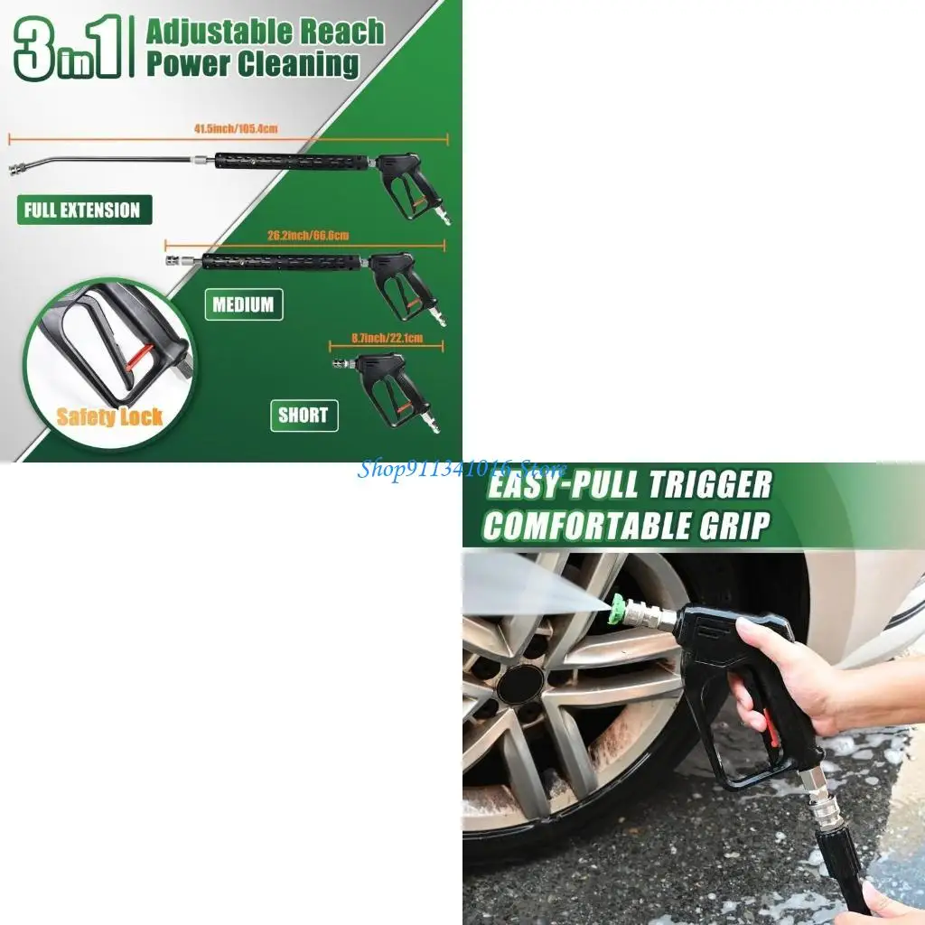  High Pressure Water Hose Attachment Thread 360 Degree Rotating Adjustable Nozzle for Watering Plant Outdoor Landscaping