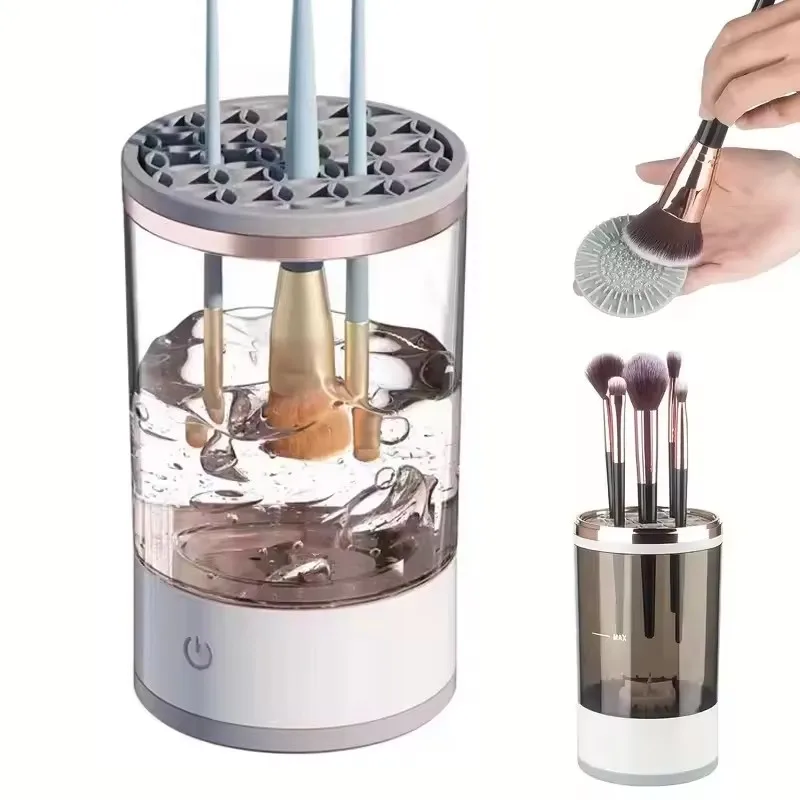 USB Powered Brush Washer & Dryer - Odorless Battery-Free Makeup Cleaner, Plug-and-Play Essential Beauty Accessory