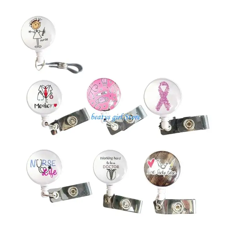 

C7AB Adjustable Elastic Badge Rotating Holder With Fashionable Pattern 360 Degree Rotation And High Strength Construction