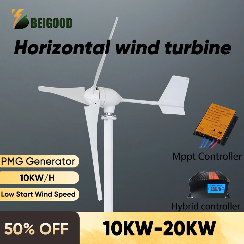 10kW High Power Wind Turbine Generator Wind Power Complete System Kit Output 220V For Home Appliance Electric Generator Camping