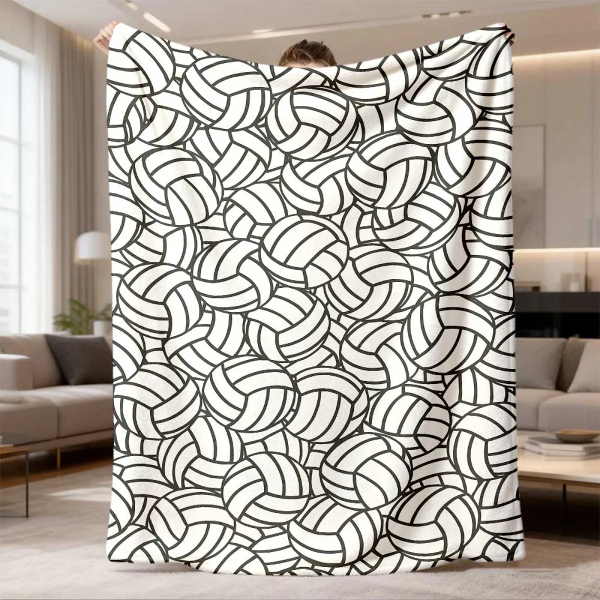 Trendy Tennis Ball Print Throw Blanket for Couch Home Decor Geometric Pattern Cozy Winter Fall Snuggle Throw Lightweight