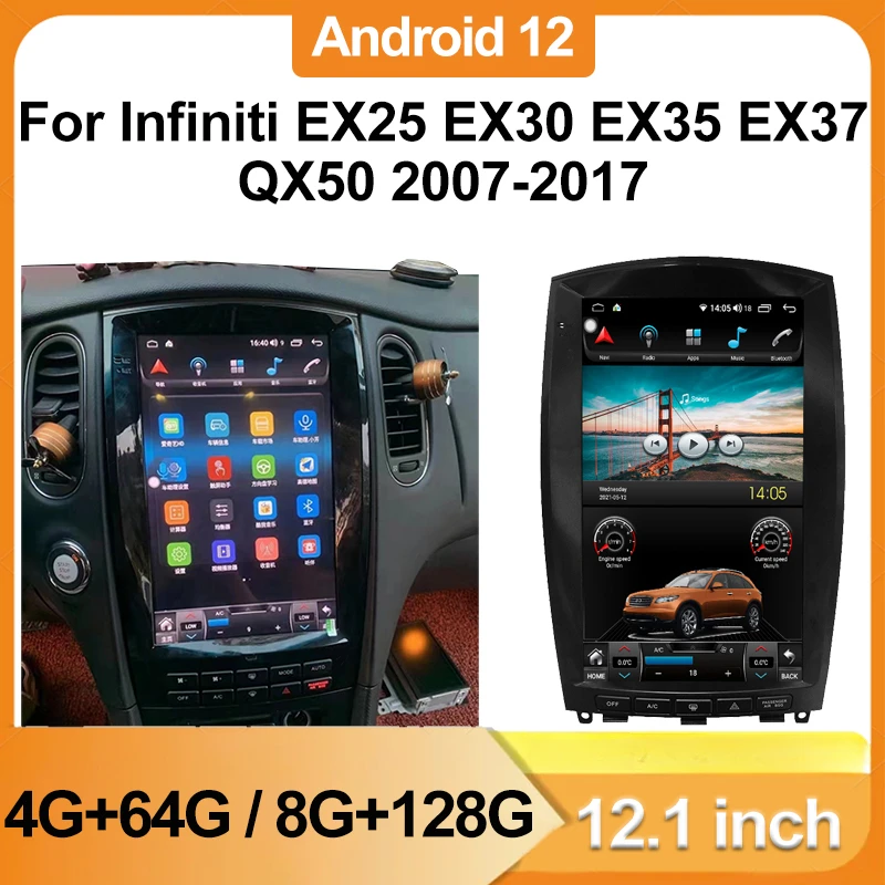 

12.1 Inch Android 12 Car Radio For Infiniti QX50 EX25 EX35 EX37 2007-2017 Car Multimedia Player GPS Navi Stereo Screen CarPlay