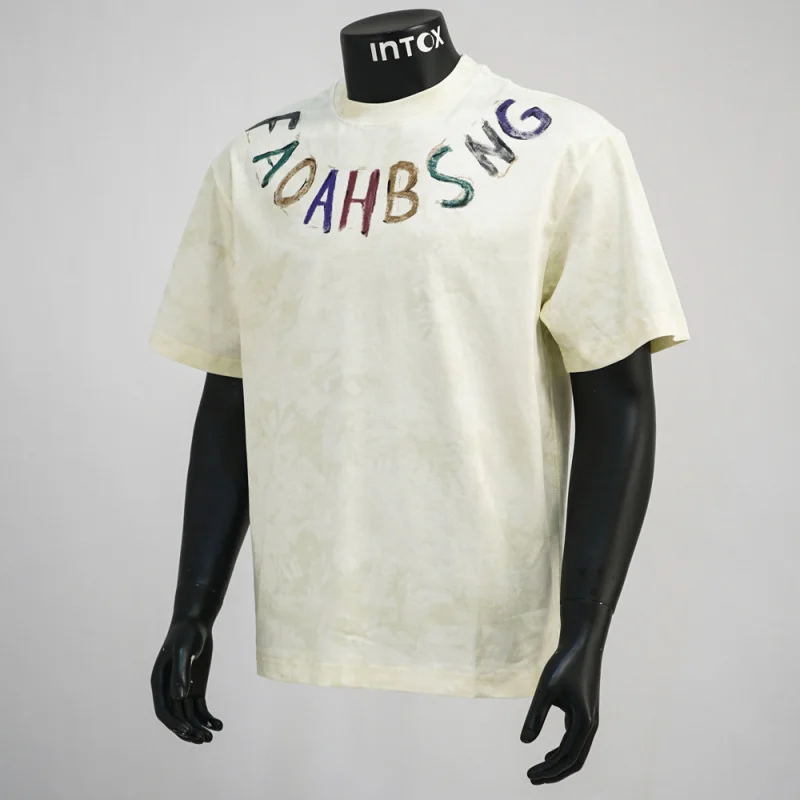 

Tie dye fashion printed short sleeved T-shirt for men in summer 2025, loose casual street retro round neck top