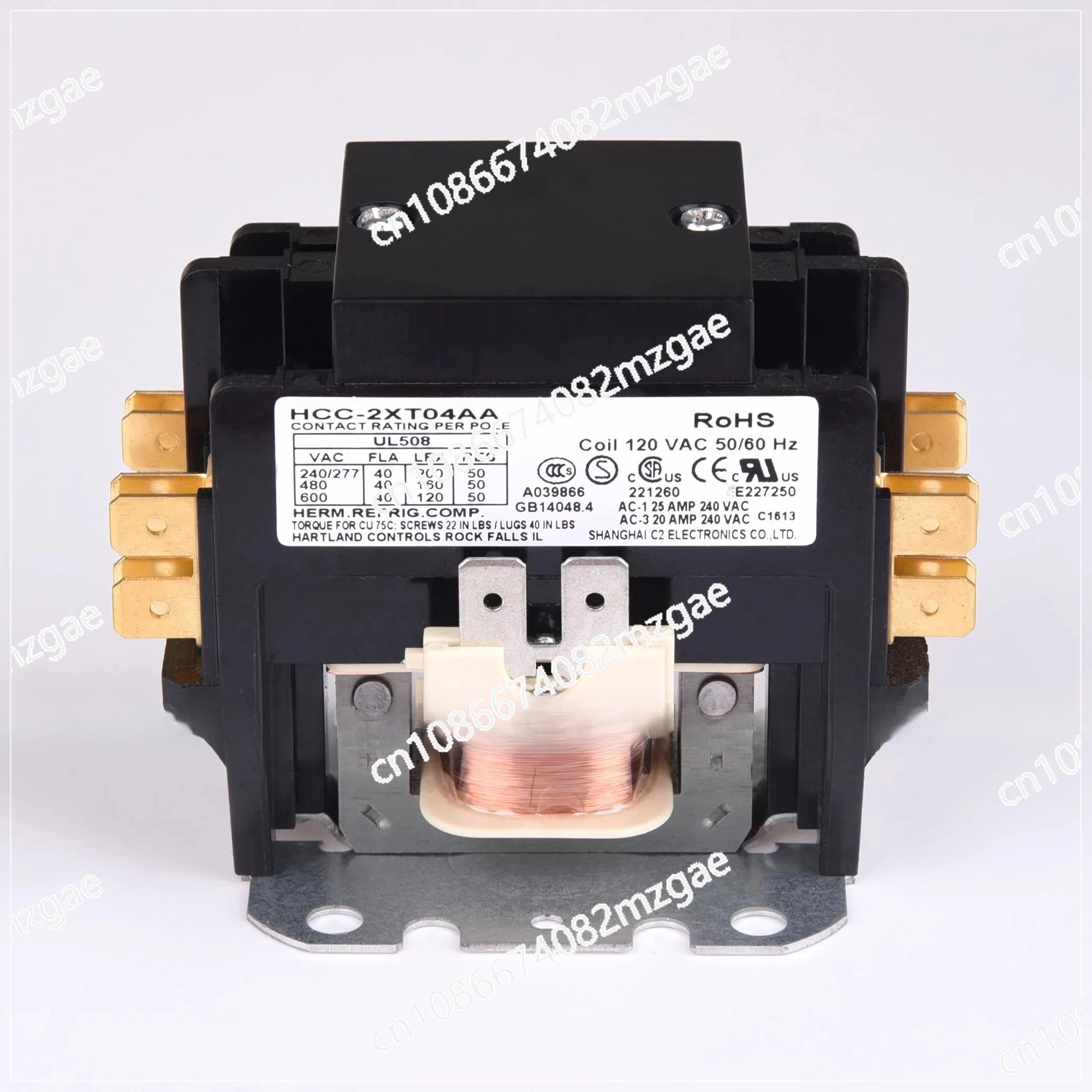 208V-240V 30A HCC-2XU02AAC Bipolar, Bomba de calor de aire acondicionado Bipolar Máquina de hielo Contactor de CA