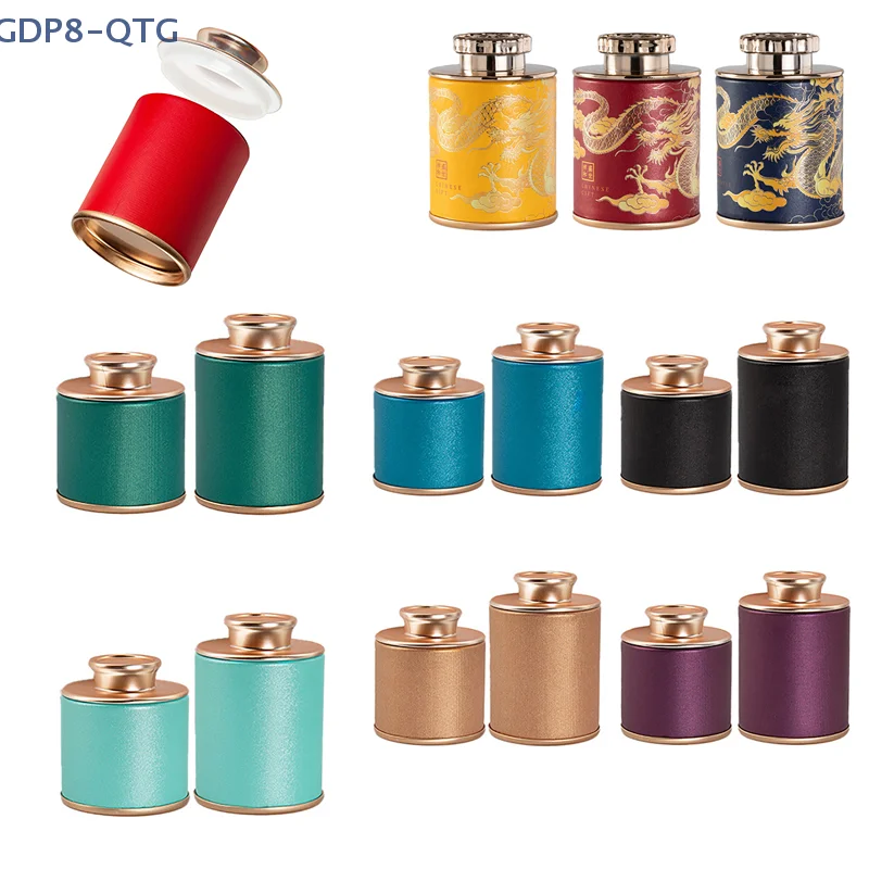 

Hot！Dragon Empty Mini Tea Tin Can Household Green Black Tea Sealed Jar Portable Home Small Tea Box Paper Storage Cans Packaging