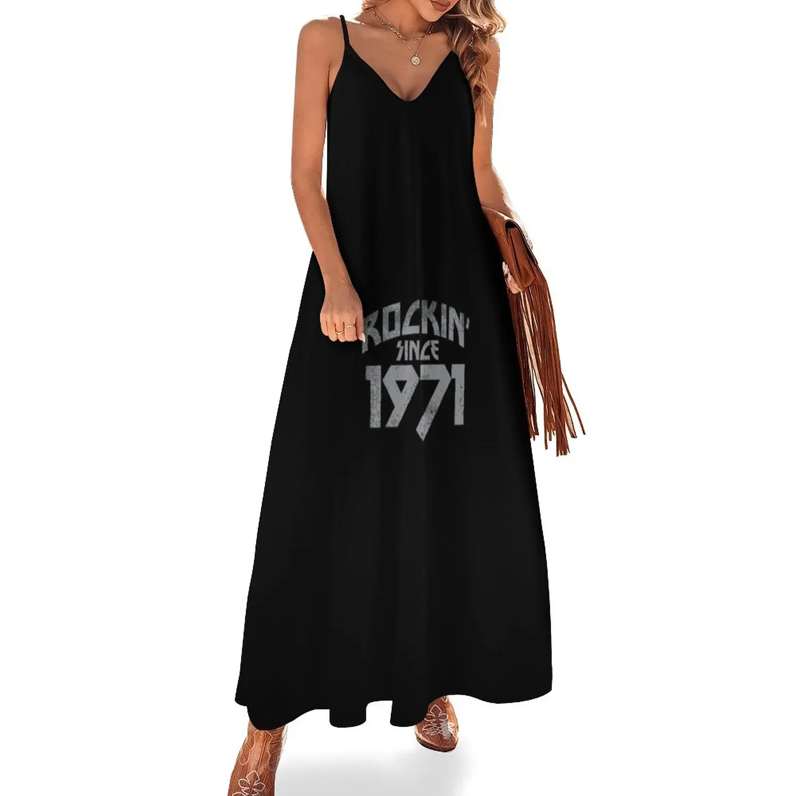 Rockin Since 1971 50 Years Old 50th Birthday Rocker Sleeveless Dress dress for women women's dresses luxury Beachwear Dress