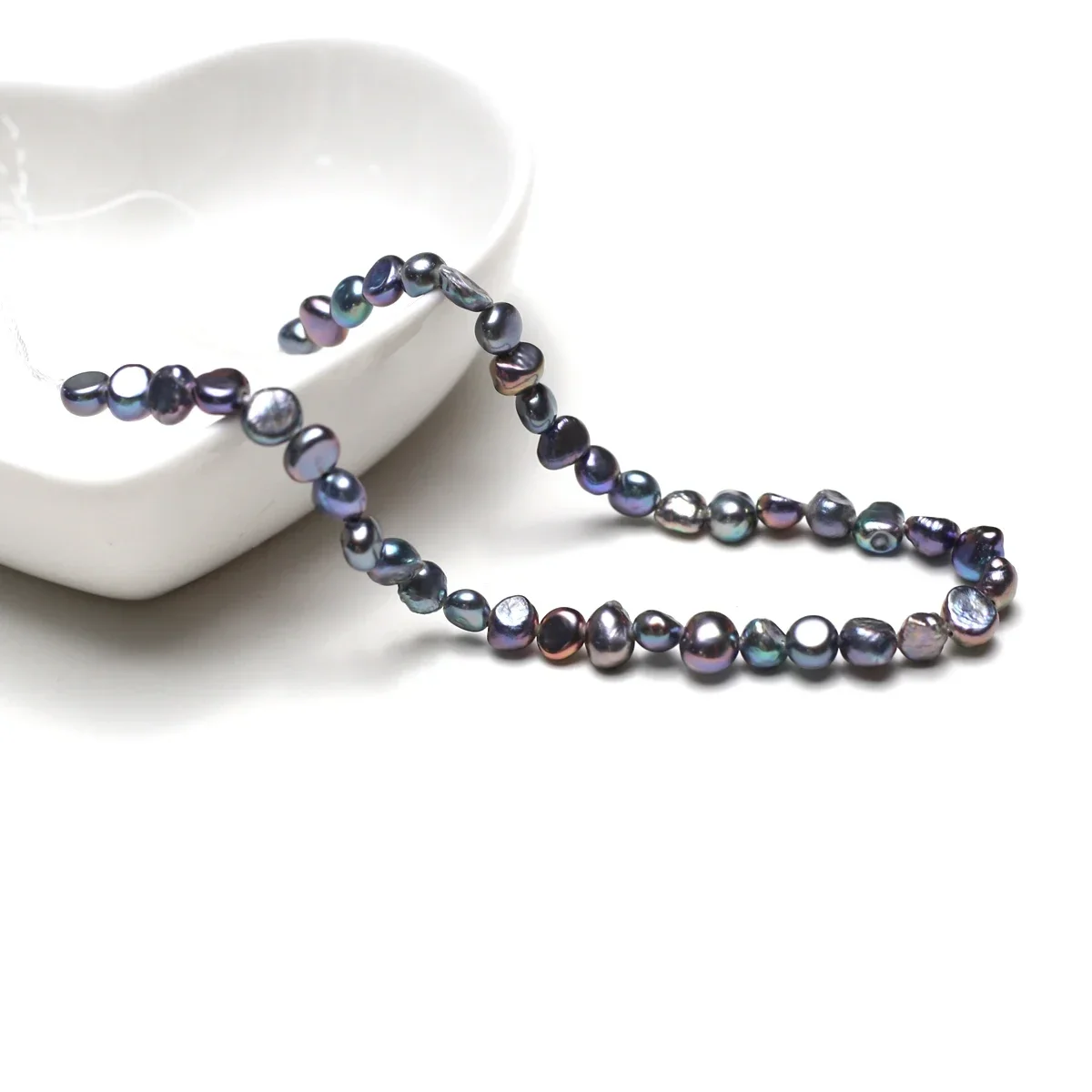 4-4.5mm AAA 18cm  Black Natural Freshwater Irregular Pearl High-Luster Bead Women Jewelry Make DIY Necklace Bracelet Accessories