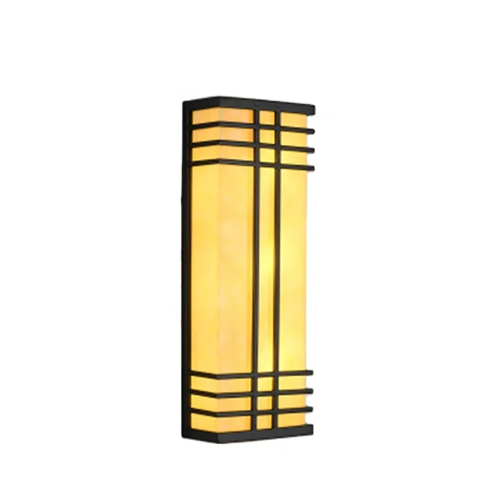 Outdoor waterproof  marble Chinese square courtyard corridor and scape community hotel  wall lamp