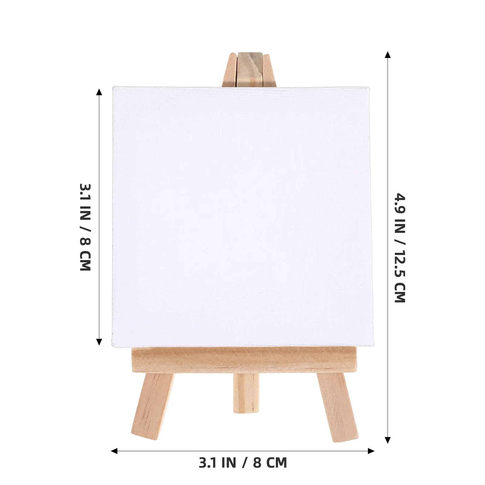 6 Sets Handicraft Painting Easel Artwork Oil Paints Mini Stretched Artist Canvas Wooden Bamboo Blank Boards