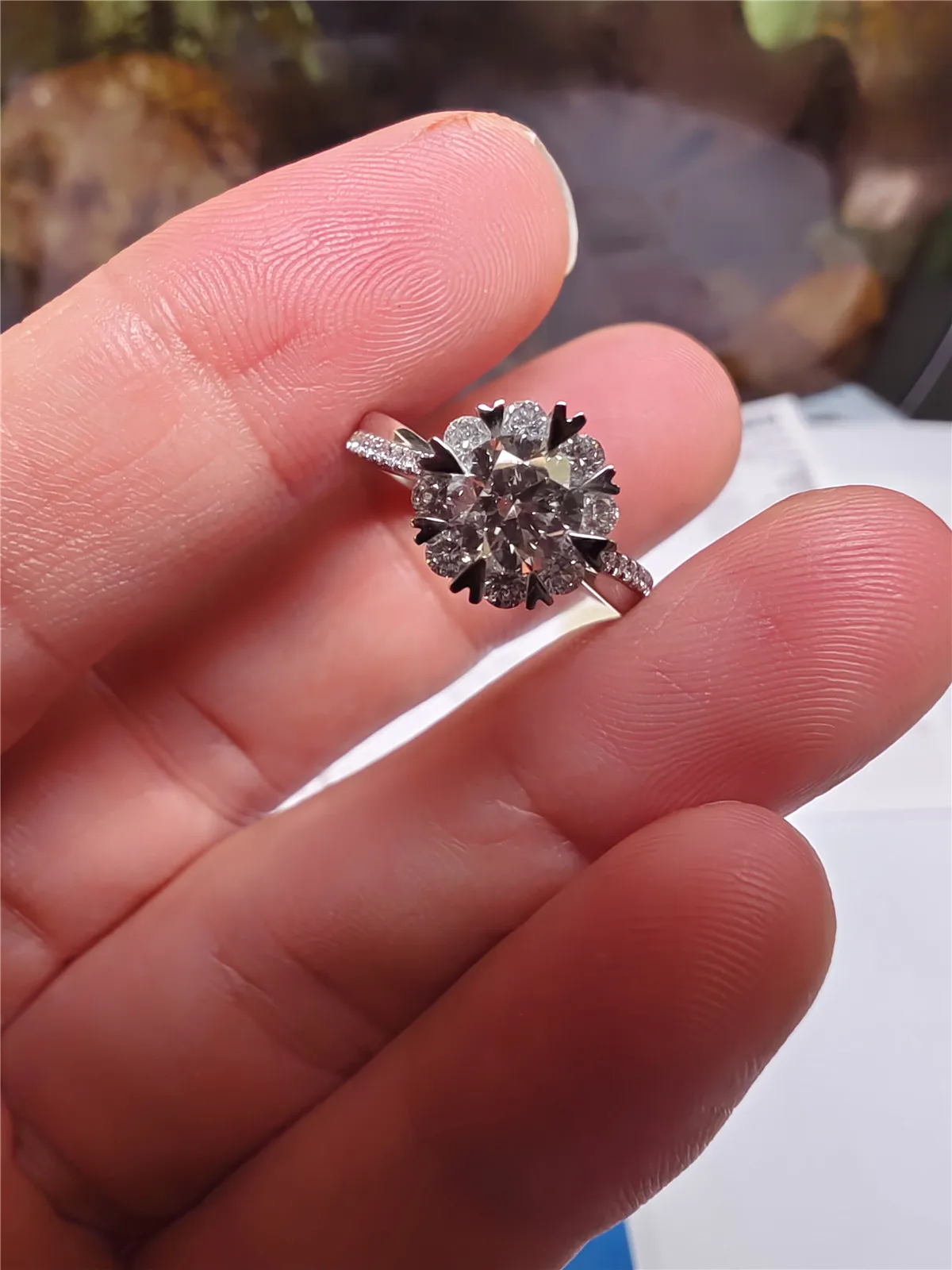 18K gold lab-grown diamonds (CVD/HPHT) 1CT 8-around-1 wedding ring custom jewelry wholesale