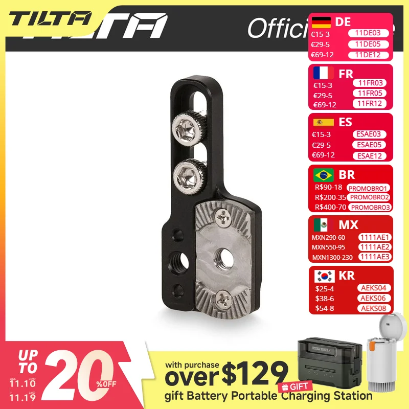 TILTA TA-ARA1 1/4″-20 to Arri Rosette Attachment for Panasonic GH Series and for Sony a7/a9 BMPCC 4K Fujifilm XT3 Canon 5D