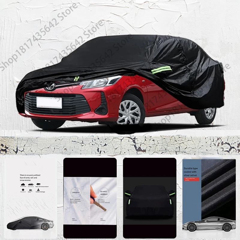 

For Toyota Vios Anti-UV Sun Shade Rain Snow Resistant Black Cover Dustproof Car umbrella Full Car Cover Outdoor Protection