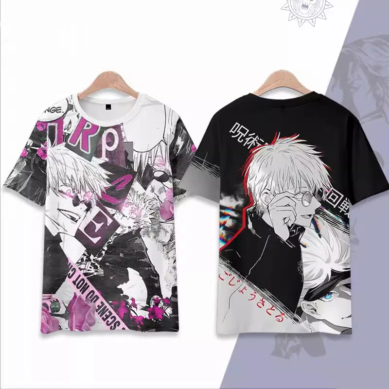 Jujutsu Kaisen Satoru Gojo Anime Short Sleeved Game Anime Tshirt Sleeve COS Sweatshirt Adult Full Color Clothes Holiday Gift