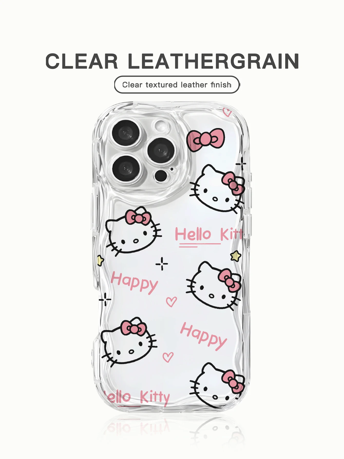 

Adorable line art Hello Kitty clear case! Who loves this soft pink-accented designiPhone15/16/17/13/11/14promax/air/12