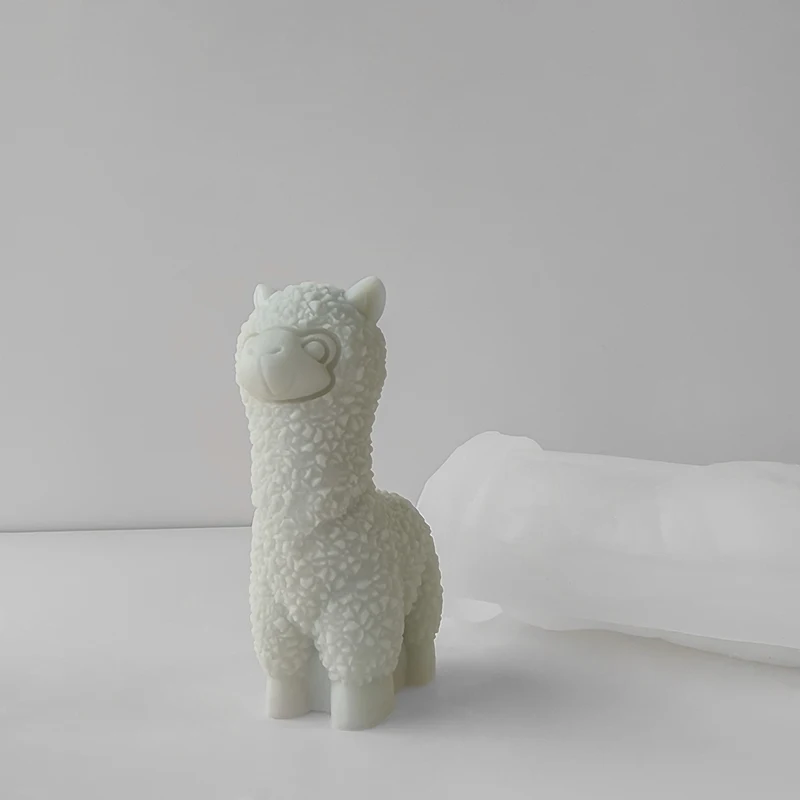 3D Alpaca Silicone Mold DIY Aromatherapy Candle Plaster Drip Gel Decoration Mould Cute Alpaca Gypsum Form Home Decor Crafts