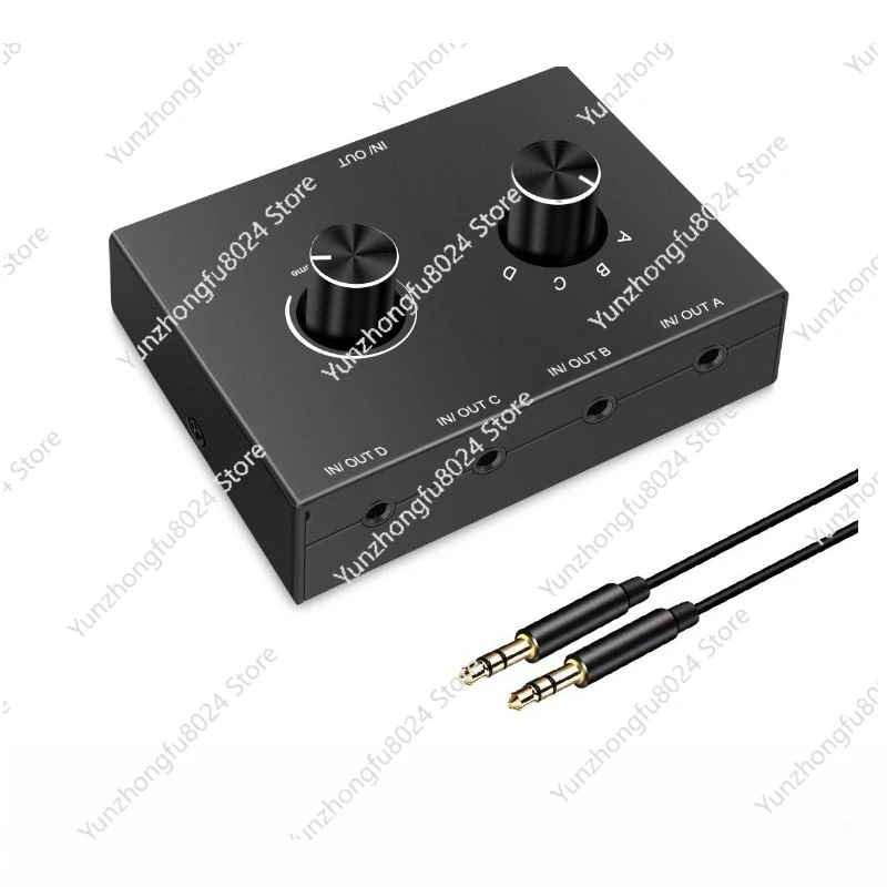 

Audio Switcher Red and White 4 in 1 Out RL Computer Earphones Hifi Level RCA Interface Anti-current Sound Converter