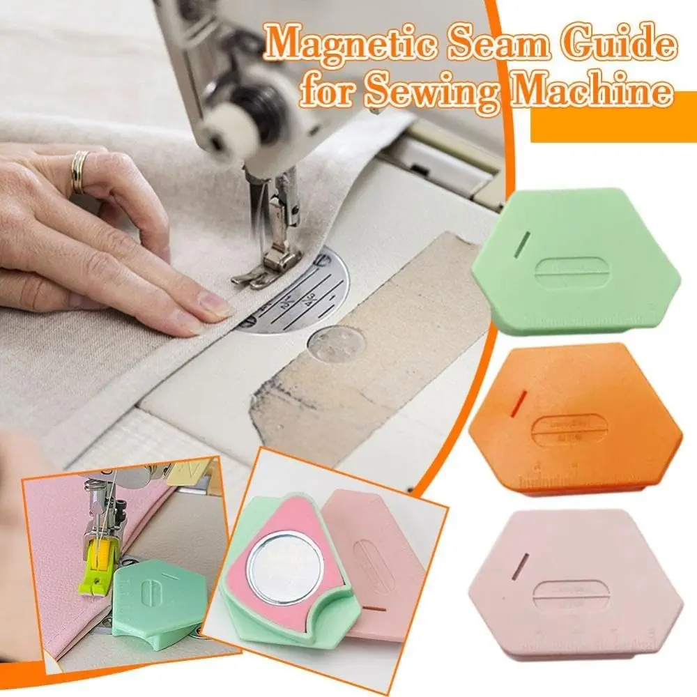 Anti-Slip Grip Sewing Magnetic Seam Guide Anti-Curling with Scale Magnetic Seam Guide Locking DIY Crafts Plastic Positioner