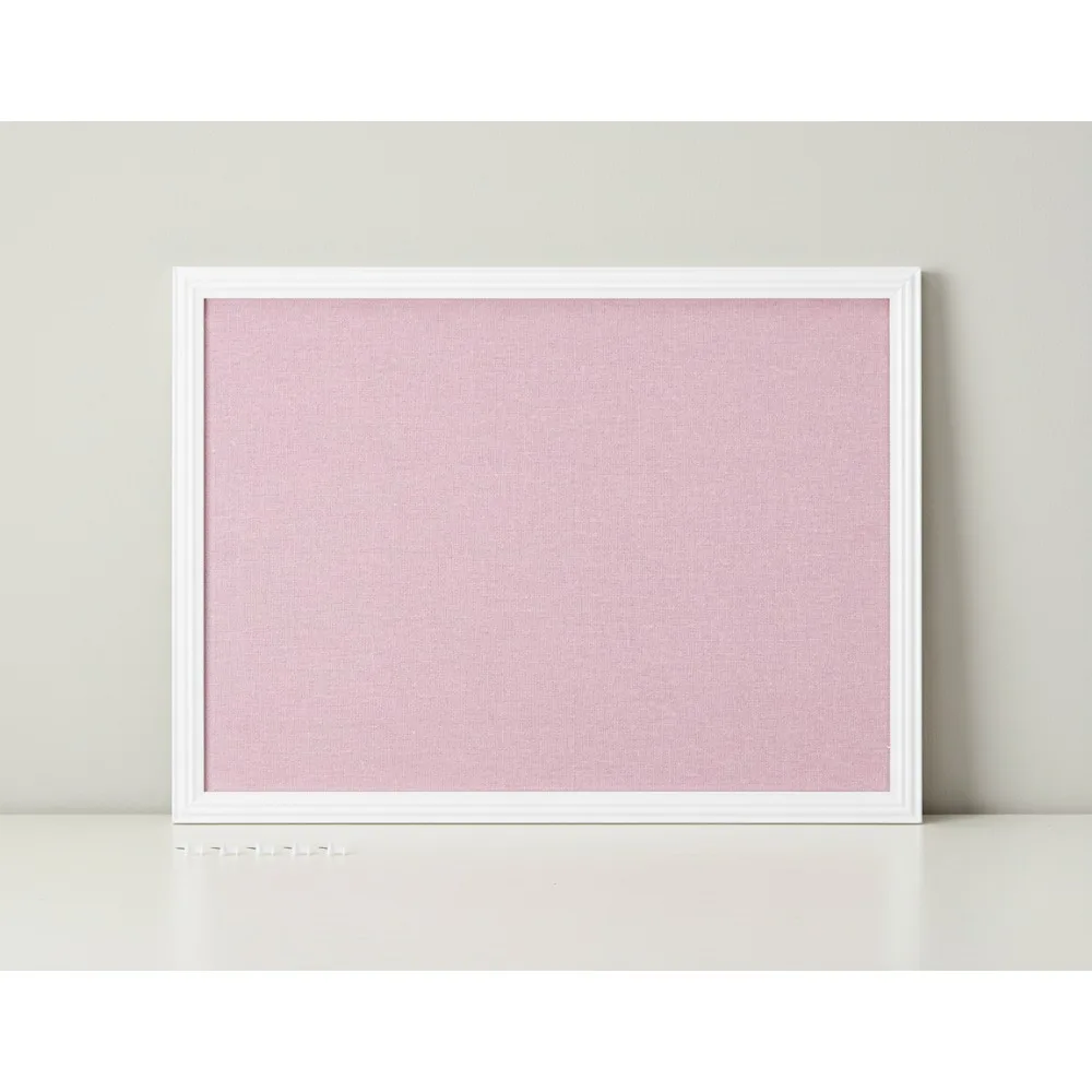 

17x23 дюймов розовая льняная доска объявлений с белой рамкой-настенный органайзер для ювелирных изделий, доска для заметок для декора комнаты для девочек