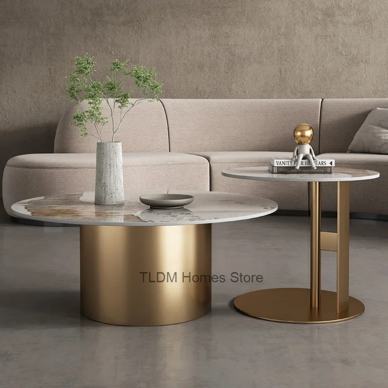 

Aesthetic Coffee Tables Minimalist Metal Gold Leg Round Hotel Coffee Table Sets Metal Moveis Para Casa Livingroom Furniture