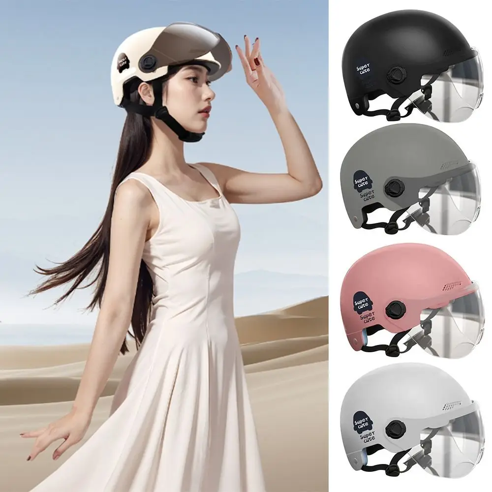 

Sunscreen Electric Bicycle Helmet Breathable Fall Prevention Motorcycle Half Helmet Lightweight Motorcycle Headgear