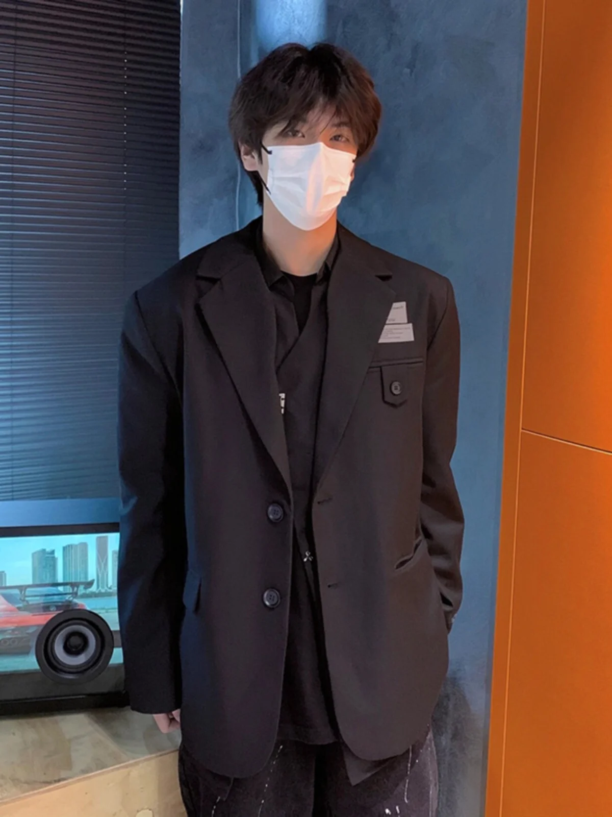 

Мужской повседневный пиджак Cleanfit Bla в британском стиле, модный, весенне-осенний, с длинными рукавами, свободного кроя, из полиэфирного волокна