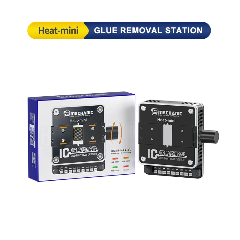 MECHANIC Heat-mini IC-lijmverwijderingsstation Slimme verwarming met één klik 160-250 ° Instelbare temperatuur voor gereedschap voor het repareren van telefoonchips