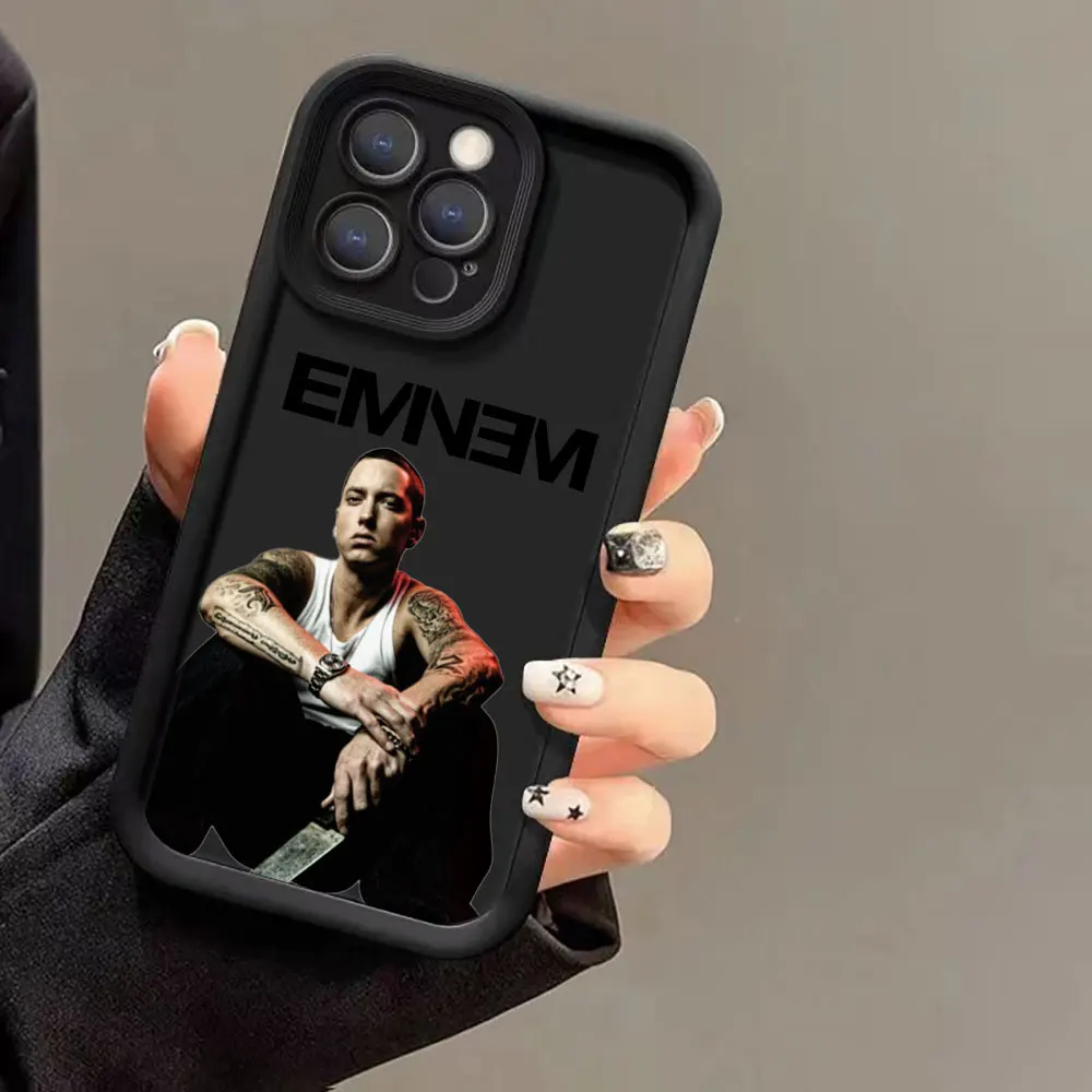 Liquid Silicone Case For Apple iPhone 15 14 13 12 11 Pro Max 7 8 16 X XS 14 15ProMax Phone Case Hop Rapper Eminem Singer Cover