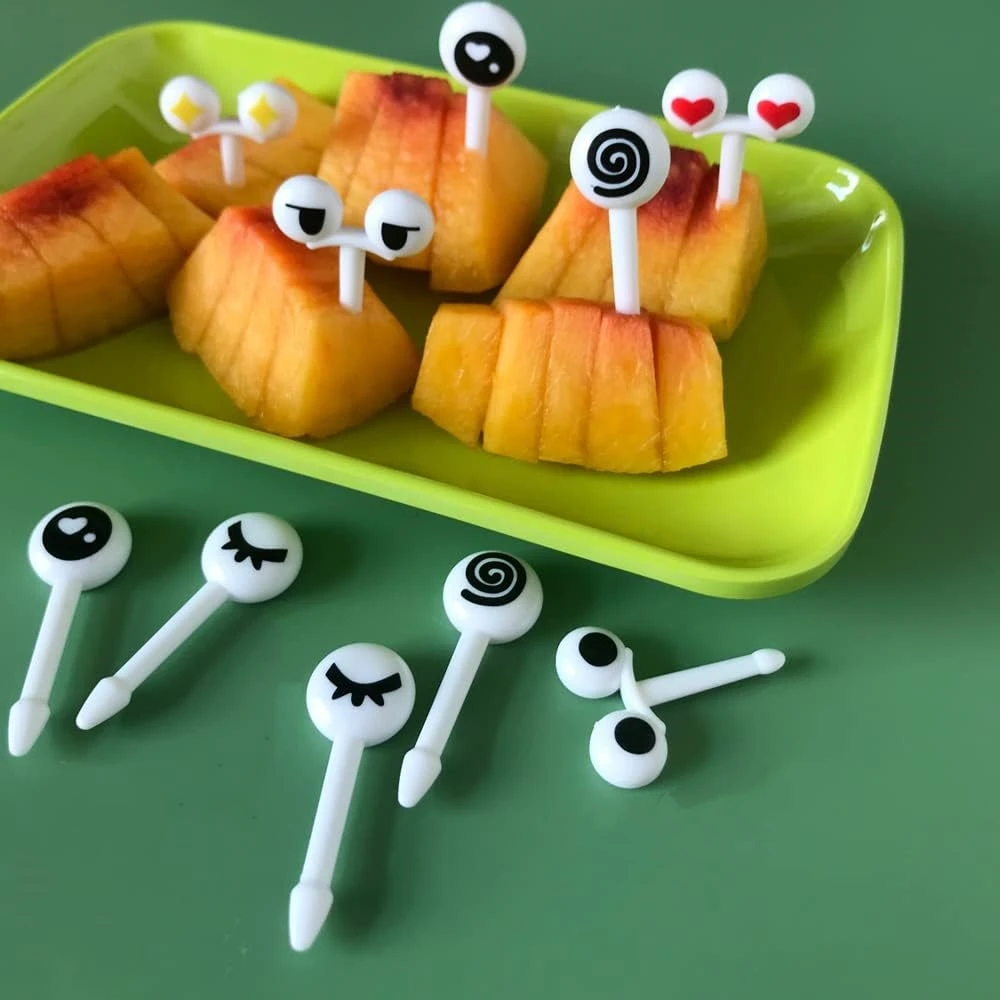 10pcs Cute mini creative home cartoon fruit fork set bento stick dessert decoration