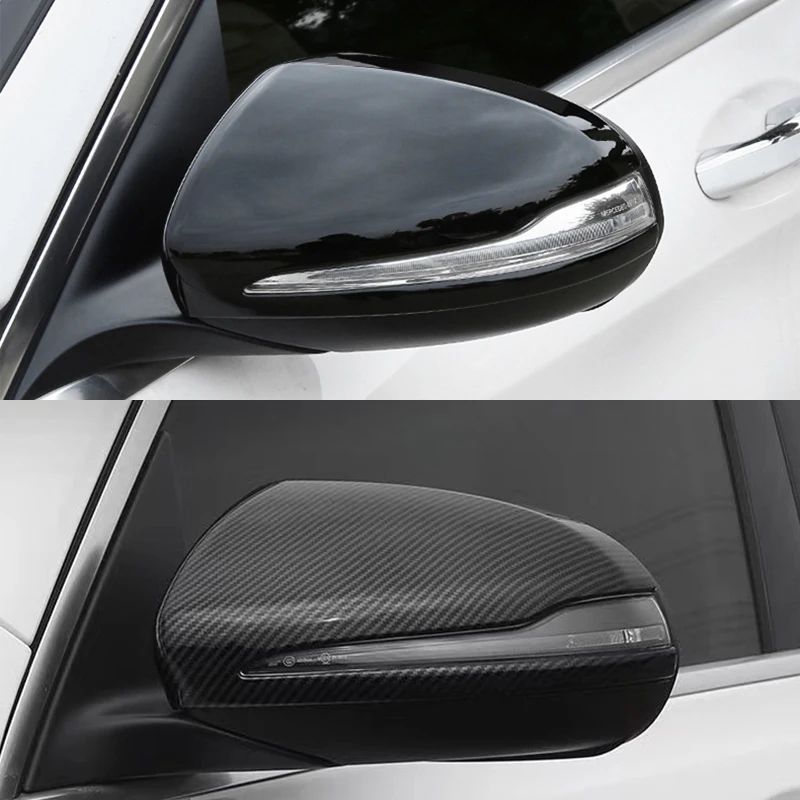 For Mercedes Benz C GLC S E Class W205 X253 W222 W213 W238 Replacement carbon Black Side Rearview Mirror Cover Caps Shell LHD