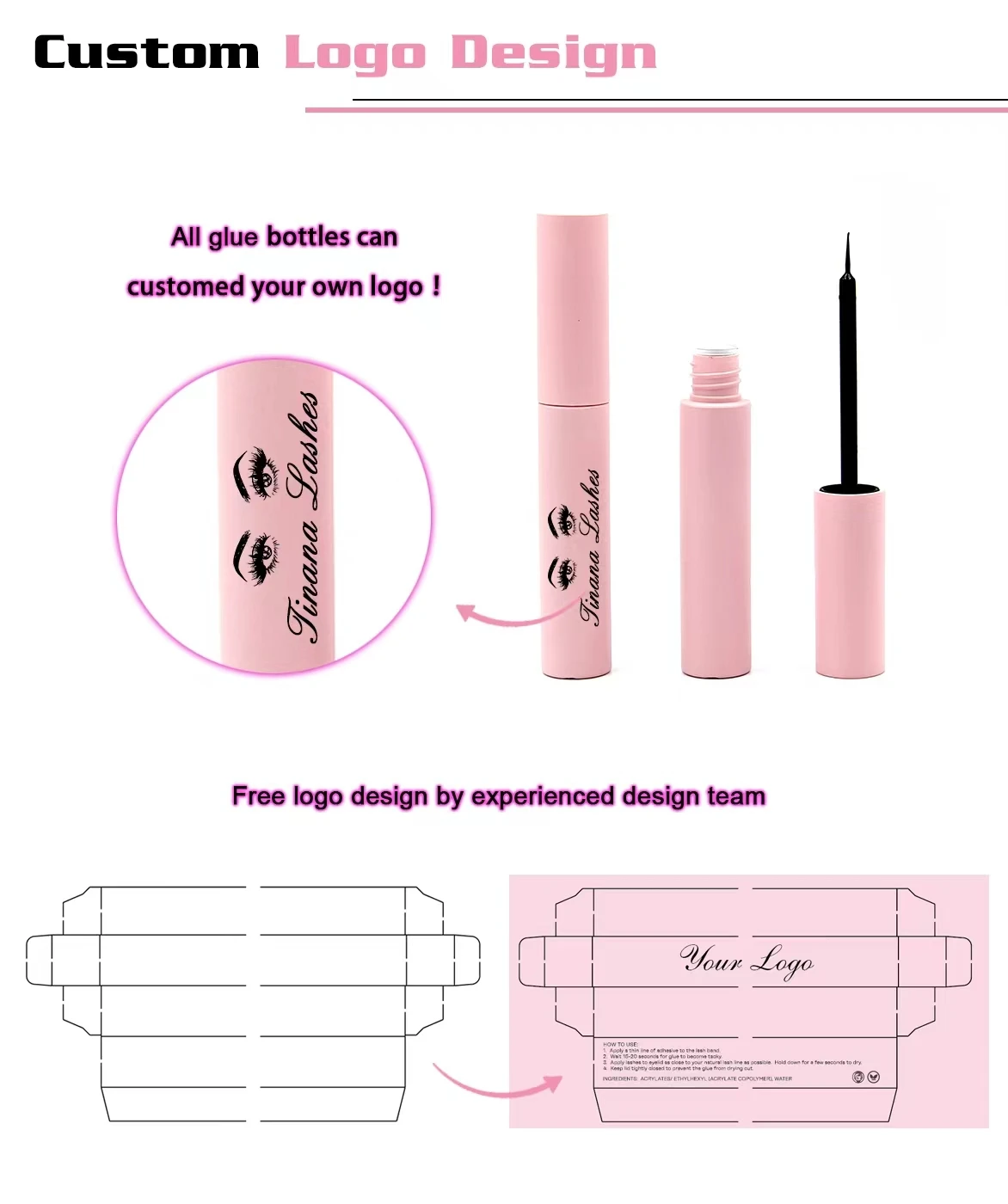 Custom Eyelash Growth Serum Private label Enhancing Lash Lifting Lengthening Eyelash Thickening Eyebrow Natural Serum