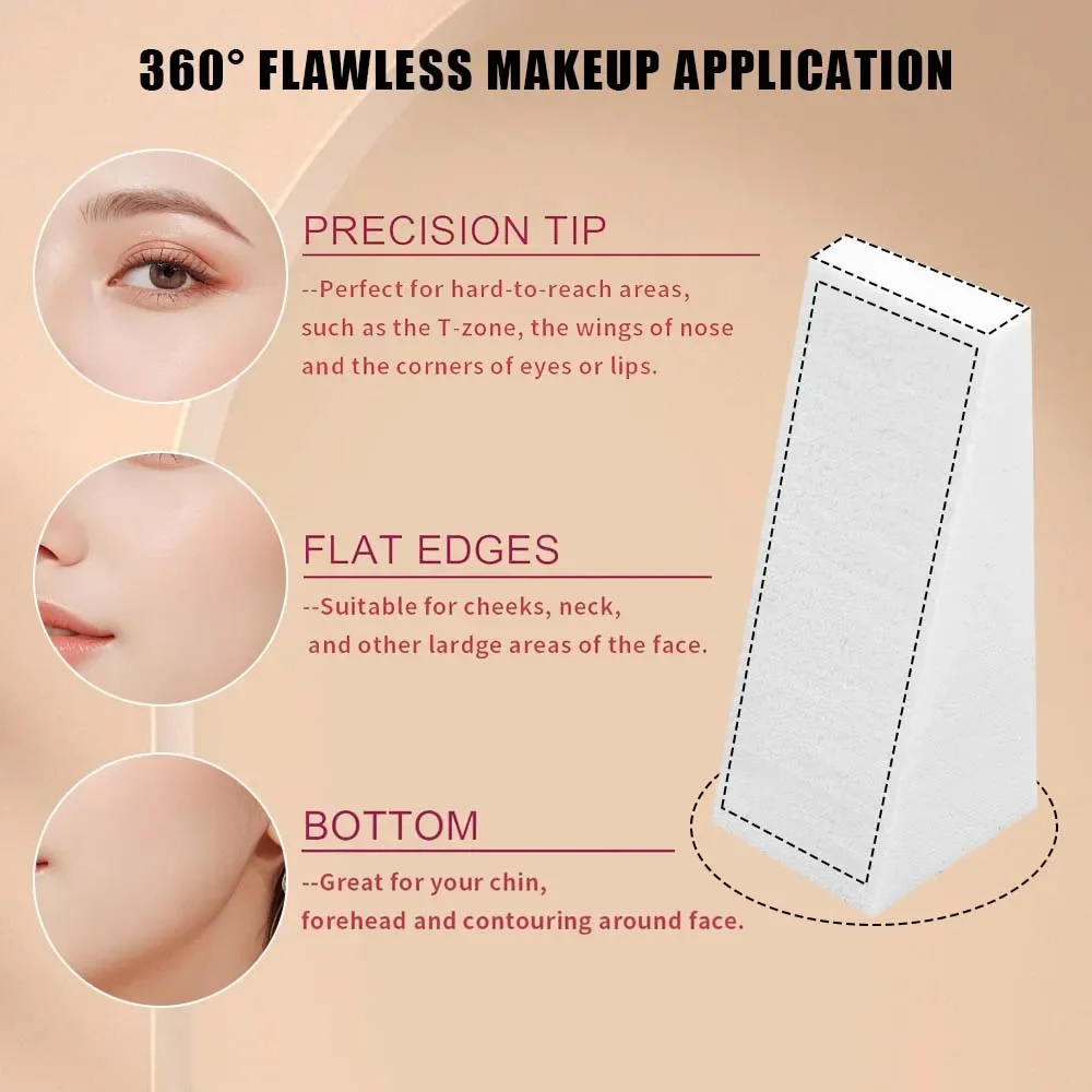 20PCS Triangle Trapezoidal Soft Makeup Sponge Puff Face Foundation Concealer Powder Blush Blend Applicator Small Makeup Tool