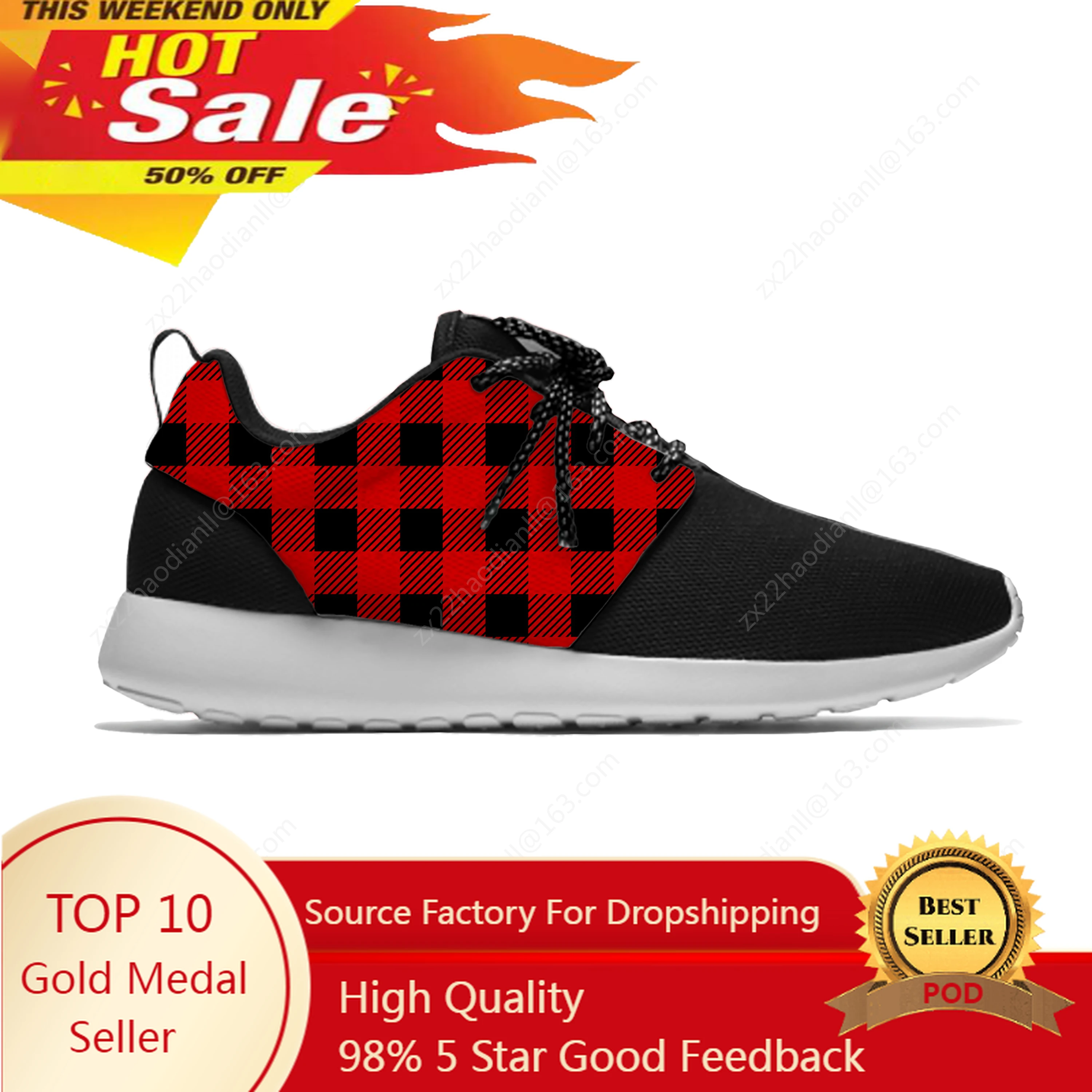 

Buffalo plaid Fashion Funny Aesthetic Personality Sport Running Shoes Casual Breathable Lightweight 3D Print Men Women Sneakers