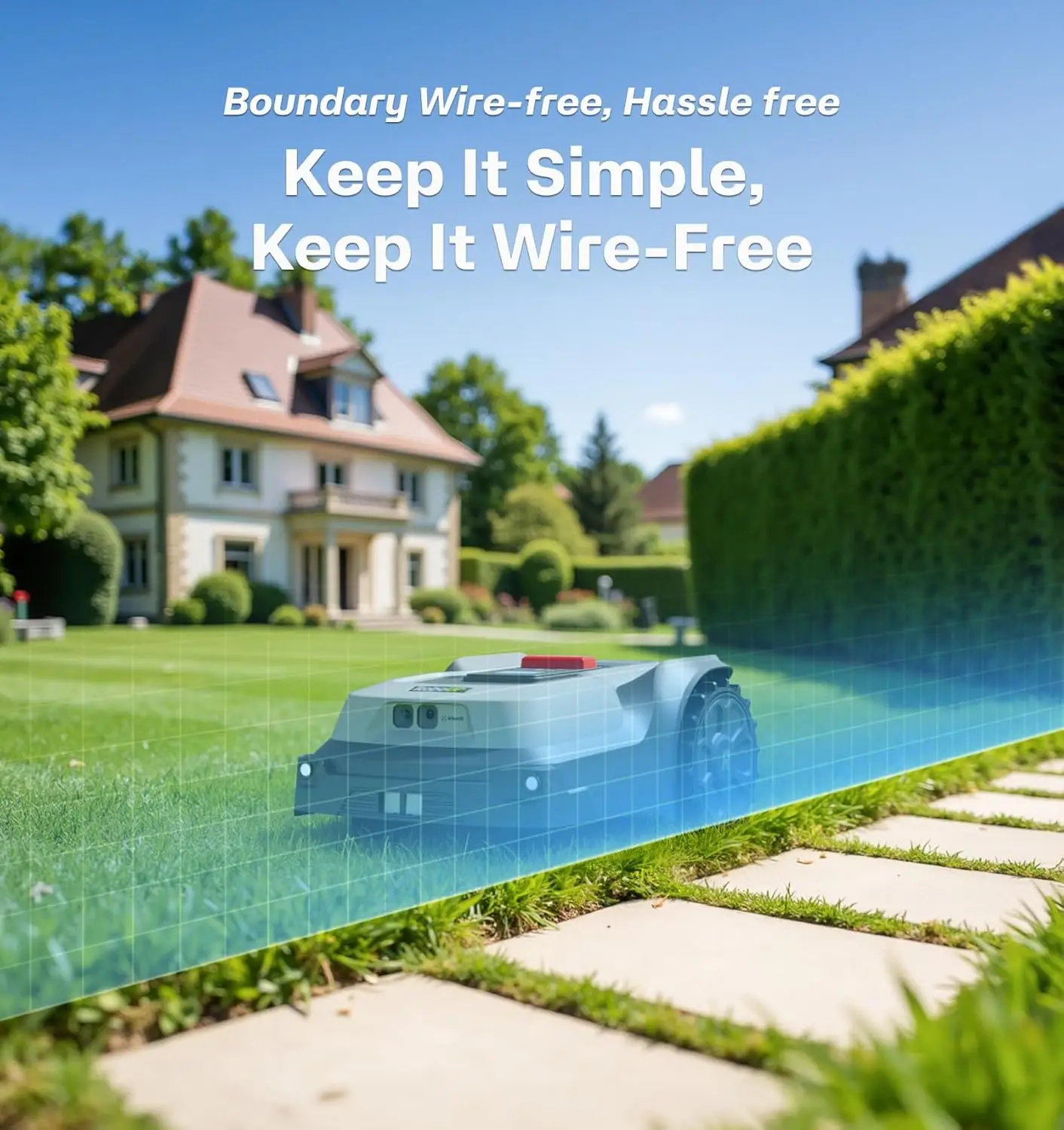 Customizable Robot Lawn Mower Wire Free, RTK+Vision Ride-on Edge Mapping Mowing For 0.35 Acre Yard