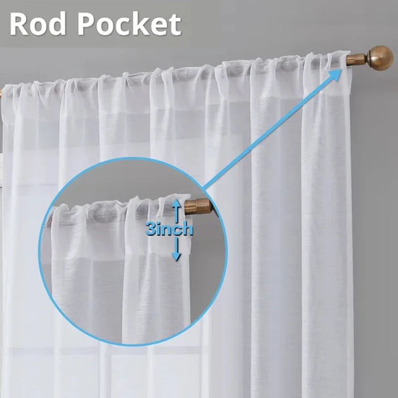2 Panels/Set  Elegant White Sheer Curtains,For Living Room, Bedroom, And Kitchen,Enhance Your Home Decor