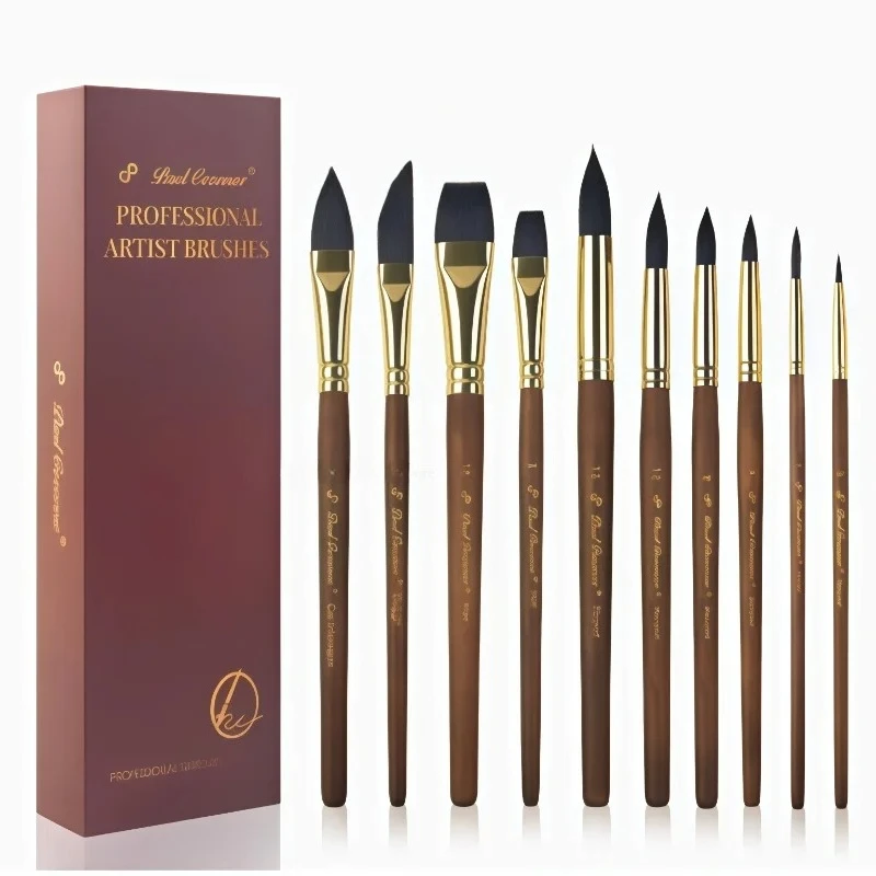 Watercolor Painting Brushes 10-piece Set Art Students Acrylic/Oil Painting Coloring Doodle Auxiliary Tools Painting Brushes Set