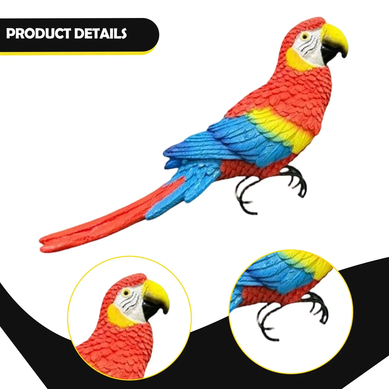 Artificial Bird Sculpture Resin Model Realistic Feather Bird Ornament Garden Accessory for Flower Pot Hugger