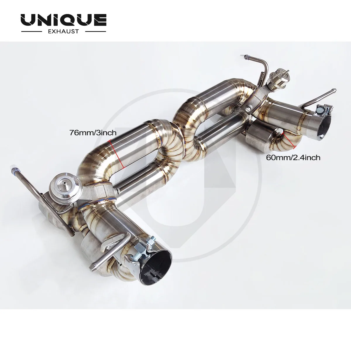 

UNIQUE Designs Ferrari 488 exhaust after muffler vacuum valve for titanium valve exhaust system