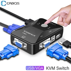 2X1 KVM Switch VGA Adapter USB 2.0 Switcher Cable Switch Host Controller for Computer Projector HDTV Monitor Printer KVM Switch