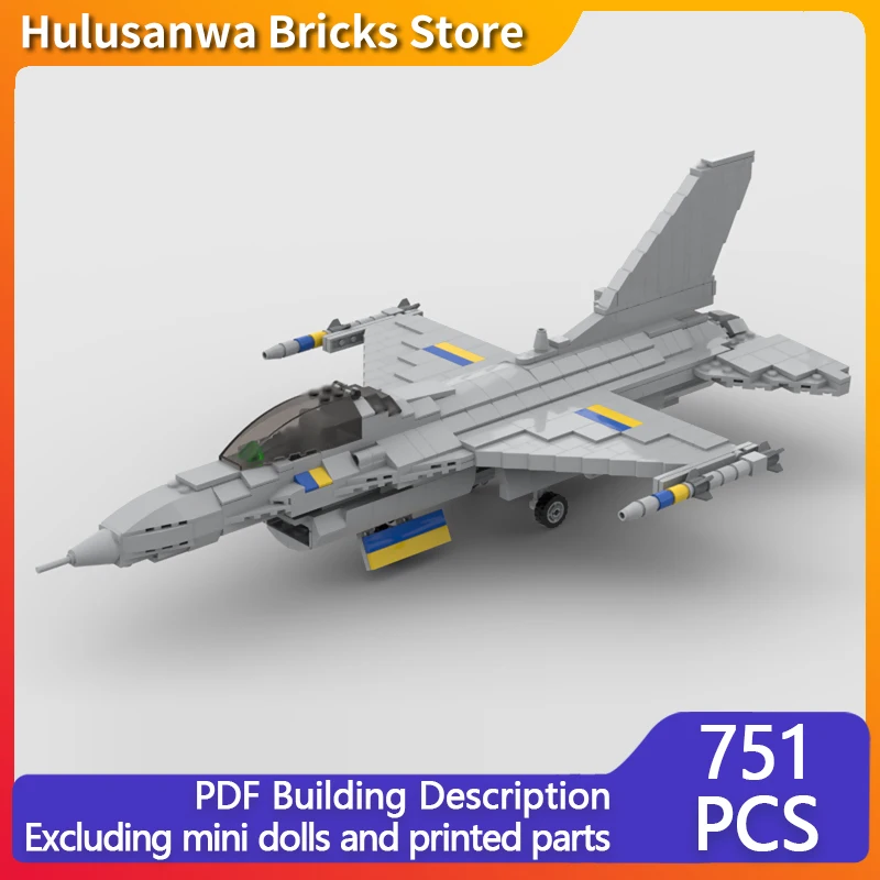 

F-16 современный военный истребитель, модель MOC, строительные кирпичи, военное оборудование, модульные технологии, подарки, праздник, сборка, детская игрушка