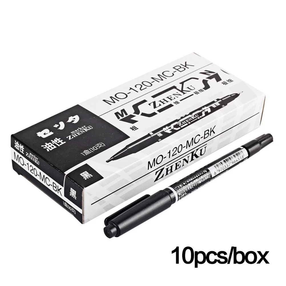 

10Pcs Dual-Tip Painting Pen Fine and Broad Marker for Art Sketching Tattoo Design Smudge-Resistant Prep Ink Marker Pen