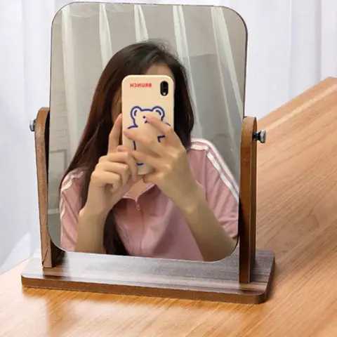 메이크업 거울 서있는 나무, 360 도 회전 가능, 기숙사 및 가정에서 일반적으로 사용, 사용하기 편리함