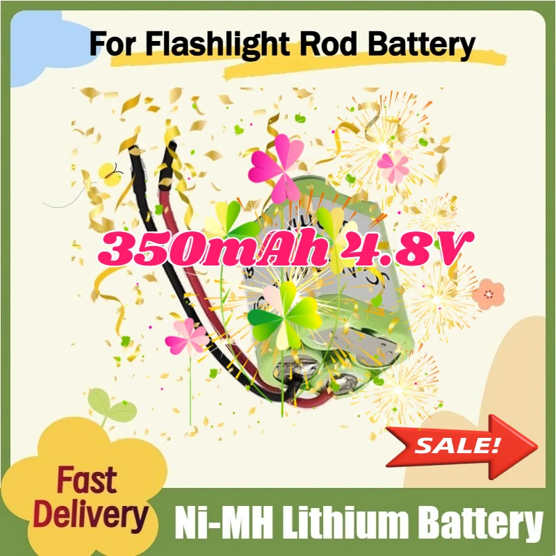 

High-Capacity 350mAh 4.8V 2/3AAA Ni-MH Battery for Flashlight Rod Battery Rechargeable Lithium Battery Pack