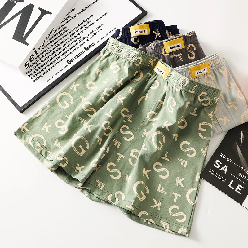 3-pack men's underwear men's boxers youth sports shorts breathable pure cotton loose boxer briefs personality men's  briefs