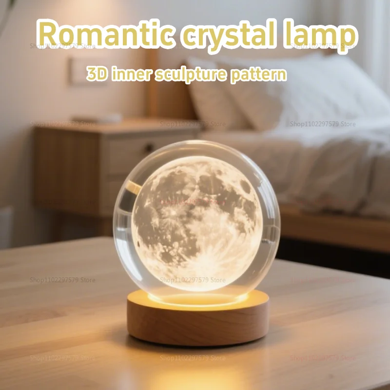 Bola de cristal brillante creativa, adorno de escritorio, luz nocturna de cielo estrellado, regalo de ambiente de ensueño para amigos, decoración del hogar de cumpleaños