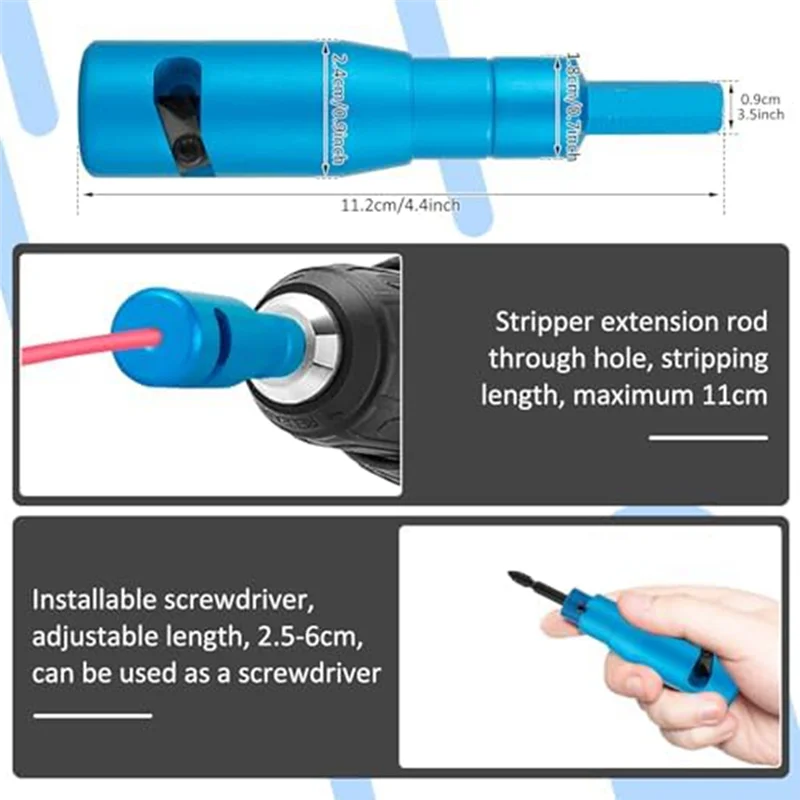 Wire Stripper อลูมิเนียมอัลลอยด์สายบิดเครื่องมือปอกไขควงมือเจาะ CABLE Stripper สําหรับเจาะมือใช้งานง่าย