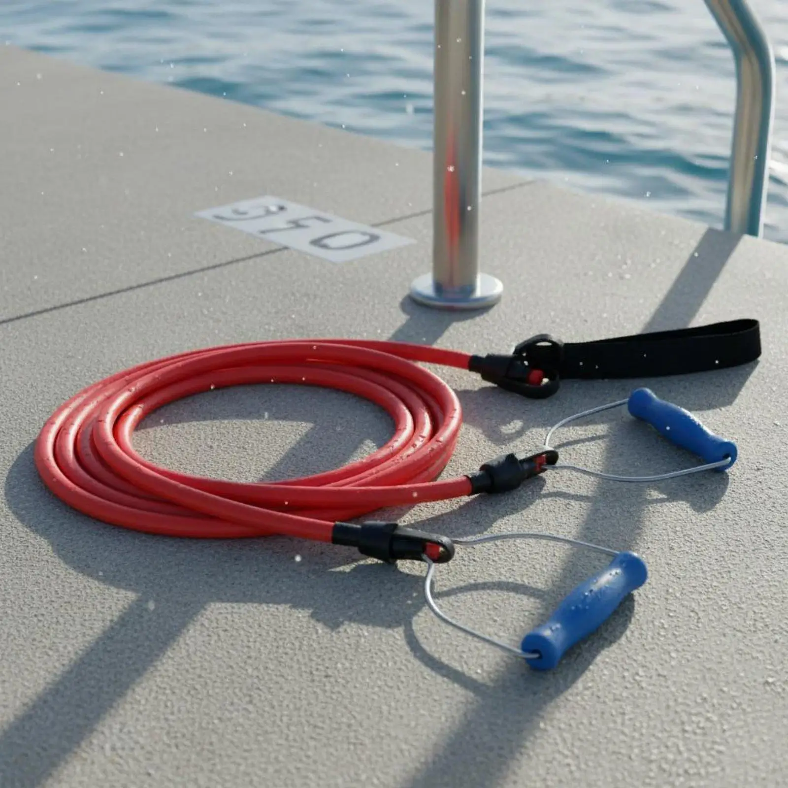 Swim Training Pull Rope Silicone Resistance Band for Pool Exercise Strength Building Stroke Form Practice