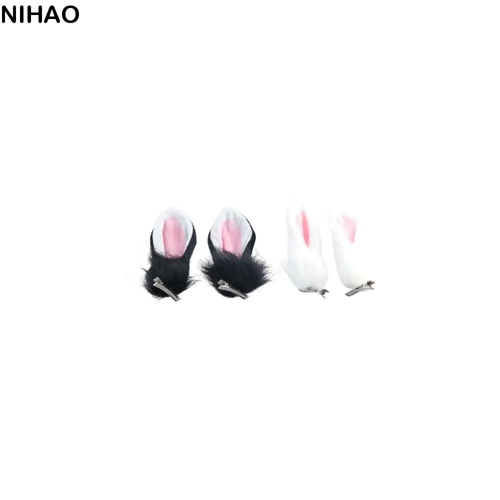 

Cute Bunny Ear Plush Headwear Headdress For Girls Rabbit Ear Hairpins Side Clip Korean Style Hairpins Hair Accessories