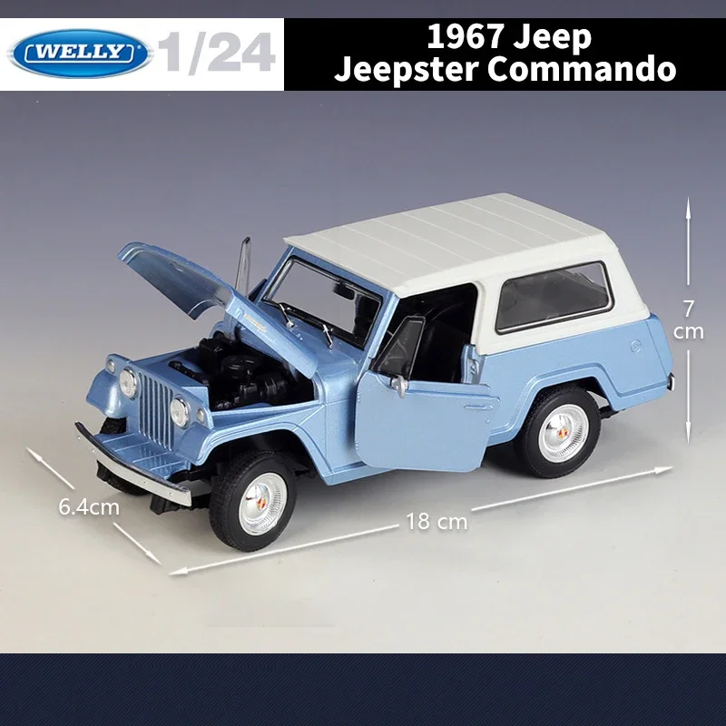 WELLY 1:24 Jeep Jeepster Commando 1967 Alloy Car Diecasts & Toy Vehicles Car Model Miniature Scale Model Car Toys