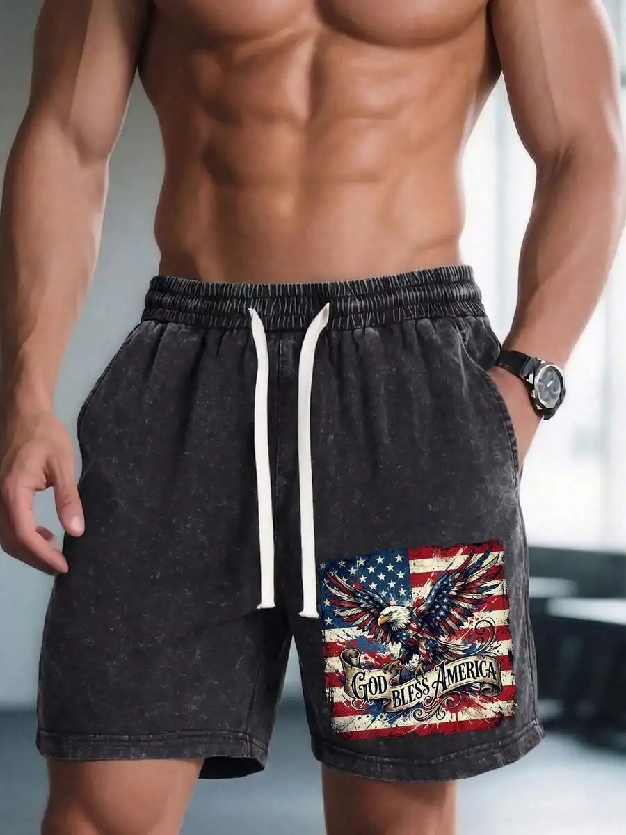 Unisex Vintage Cotton Washed Athletic Shorts