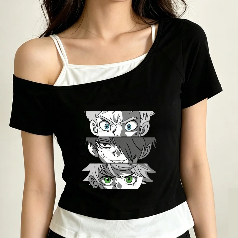 the Promised Neverland crop top ladies funny y2k kawaii shirt gothic japan 2000s y2k korean fashion